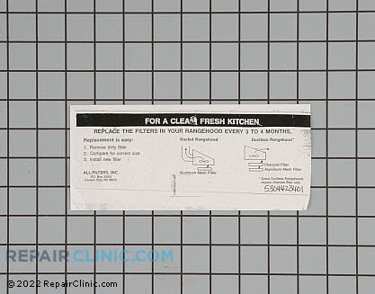 Instructions,charcoal filter 5304423401 Main Product View