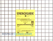 Label - Part # 1156955 Mfg Part # 154540008