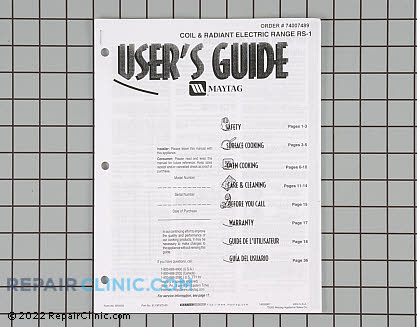 Manual, use & care 74007489 Main Product View