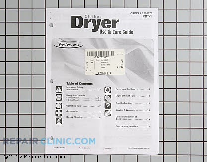 Manual, use & care  d 2206678 Main Product View