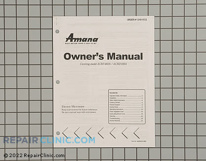 Owner's Manual 12401532 Main Product View