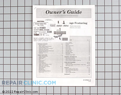 Manual, use & care 913001          Main Product View