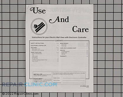 Manual, use & care 8113P024-60     Main Product View