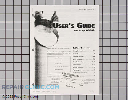 Manual, use & care 74005909 Main Product View