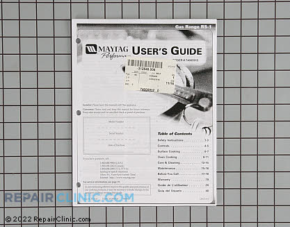 Owner's Manual 74005912 Main Product View