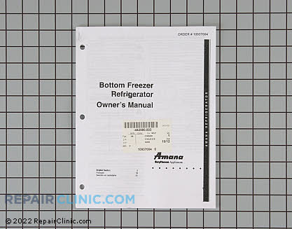 Owners manual (bm refrig) 10937004 Main Product View