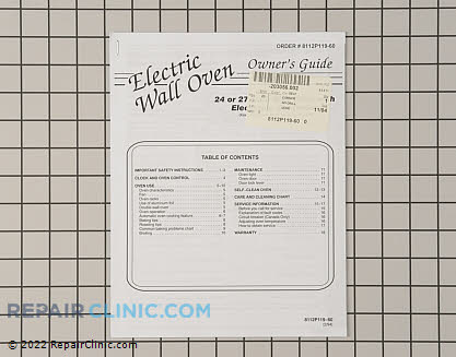 Manual, use & care 8112P119-60 Main Product View