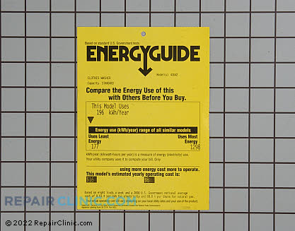 Energy guide 134186200       Main Product View