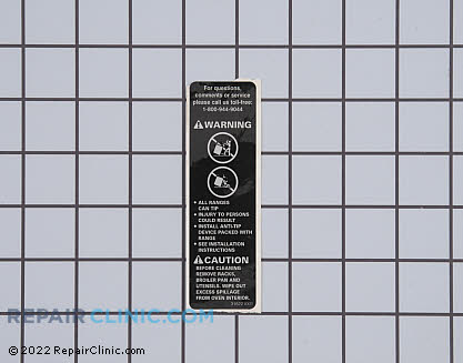 Label,anti-tip 316221001 Main Product View
