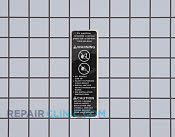 Label,anti-tip - Part # 959003 Mfg Part # 316221001