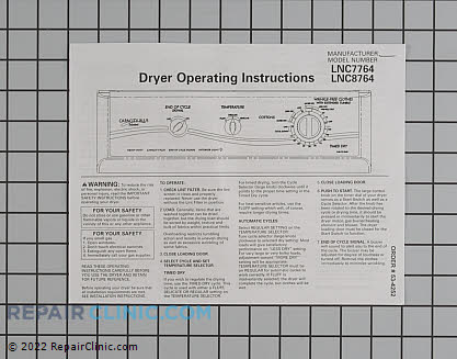 Manual, use & care 53-4252 Main Product View