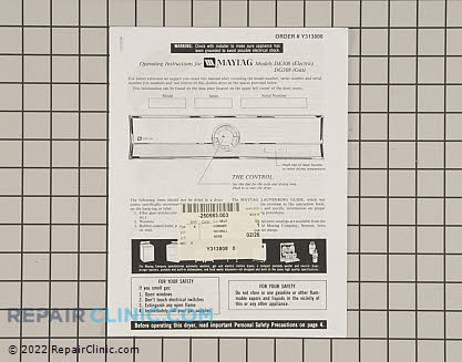 Owner's Manual Y313808 Main Product View