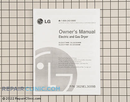 Owner's Manual 3829EL3009B Main Product View