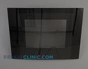 Glass assy.,upper door ,black ,outer ,w/badge - Part # 1380348 Mfg Part # 318261378
