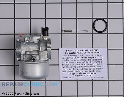 Carburetor, Briggs & Stratton Genuine OEM  494217