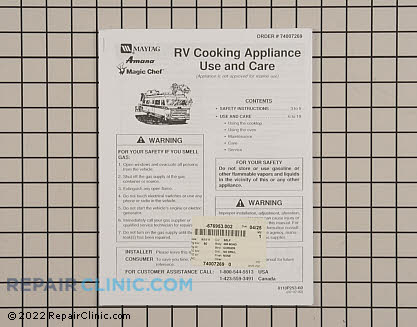 Owner's Manual 74007269        Main Product View