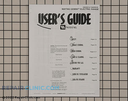 Owner's Manual 74005918        Main Product View