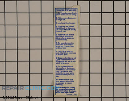 Kenmore Label