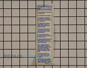 Label - Part # 407904 Mfg Part # 131634600