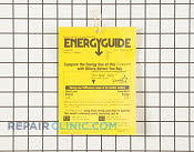 Label - Part # 941582 Mfg Part # 154424701