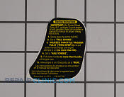 Label - Part # 1986751 Mfg Part # 530057720