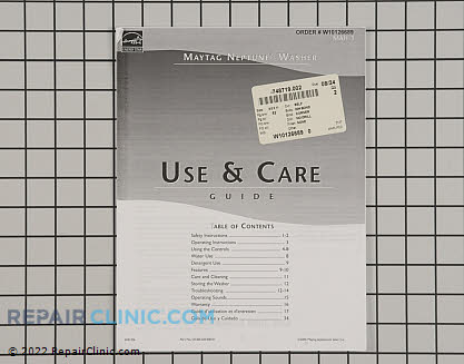 Repair Manual W10126689 Main Product View
