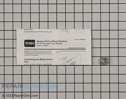 Kit-spacer retainer, Toro Genuine OEM  105-8619