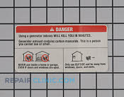 Label indoor use danger - Part # 1955678 Mfg Part # 940515001