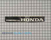 Label-powered by honda - Part # 1955715 Mfg Part # 940608001