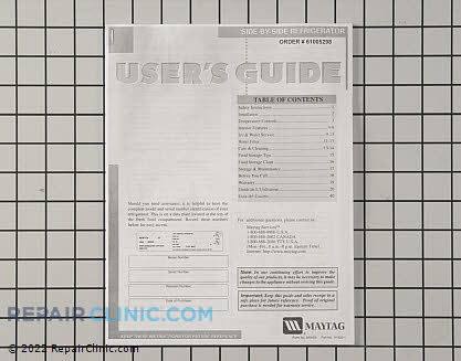 Owner's Manual 61005298        Main Product View