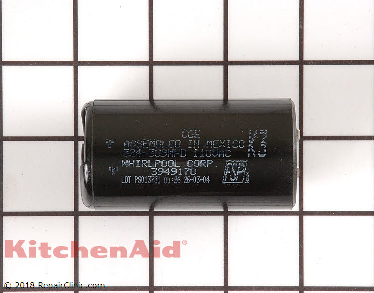 KitchenAid Washer Motor Start Capacitor WP8572720 