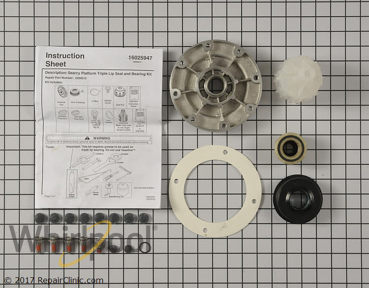 New Genuine OEM Whirlpool Washer Washing Machine Lip Seal Kit W10116791 