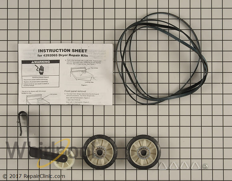 Details about   4392065 Dryer Repair Kit to Whirlpool Kenmore Roper Sears with Belt Idler Roller 