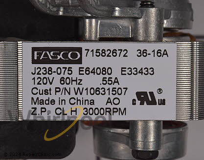Convection Motor W10860984 | Whirlpool Replacement Parts