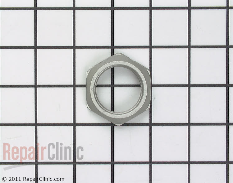 Hub nut for top-load washer. If this nut is stripped or damaged, the washer may be noisy.<br><br>Nut size is 1 11/16"