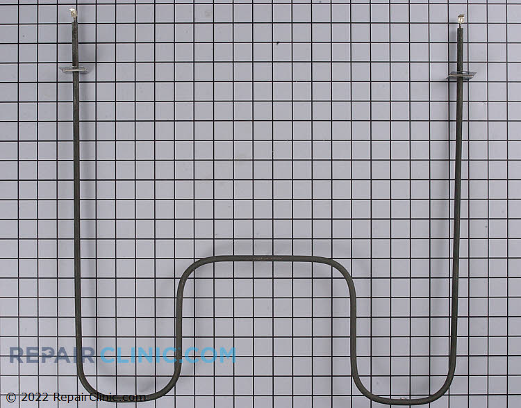 Oven bake heating element with push-on wire terminals