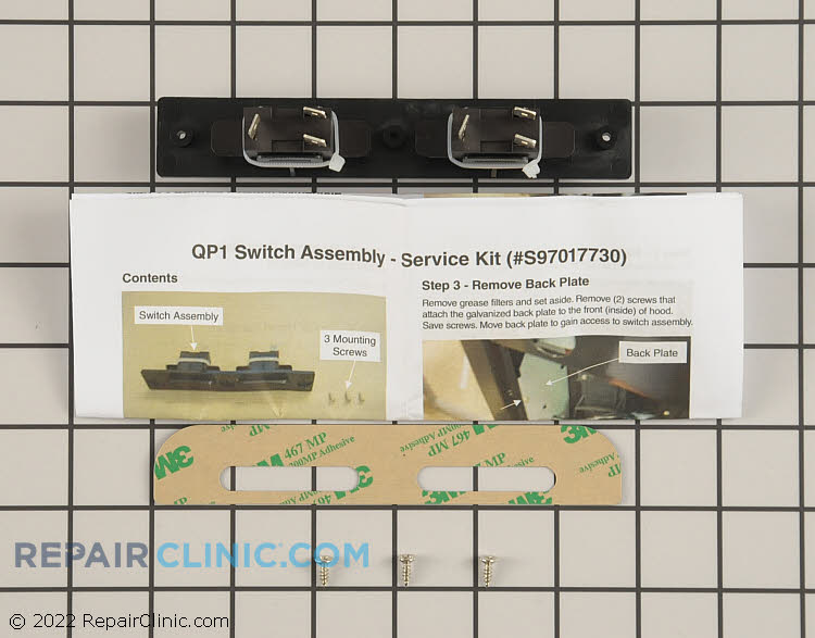 Range Vent Hood Switch Kit S97017730 Fast Shipping Repair Clinic