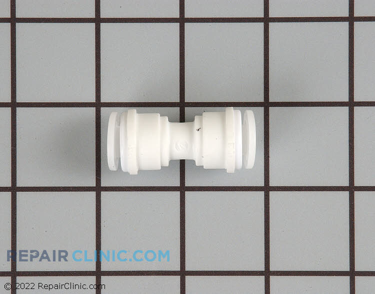 Plastic water line quick connector, 5/16" to 5/16"