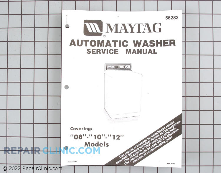 Service manual kit, Maytag 2 belt washer