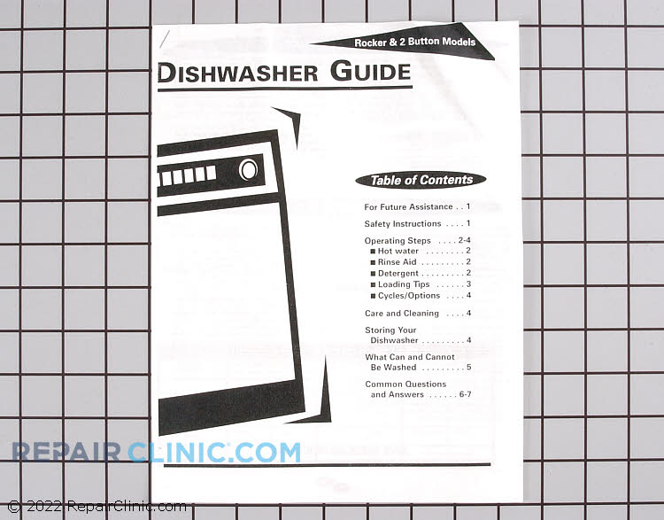 Dishwasher Manuals, Care Guides & Literature 99001559 Fast Shipping