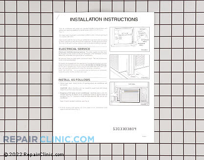 Installation Instructions 5303303809 Alternate Product View