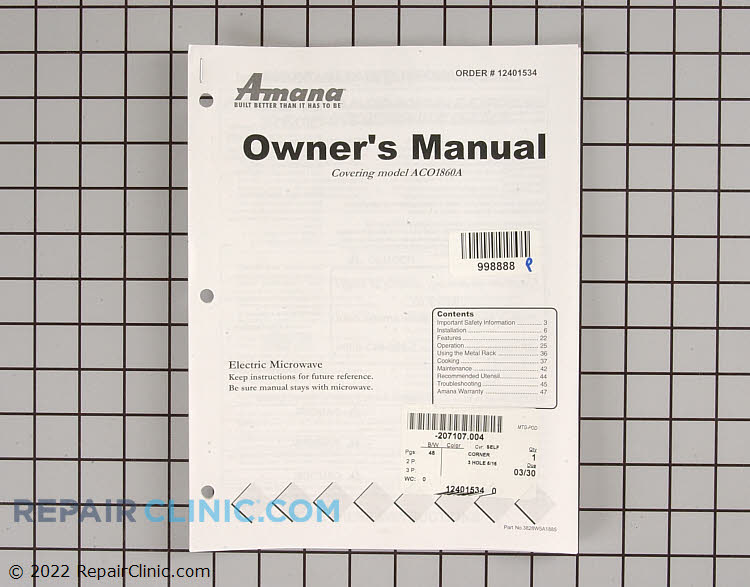 12401534 Owner's Manual