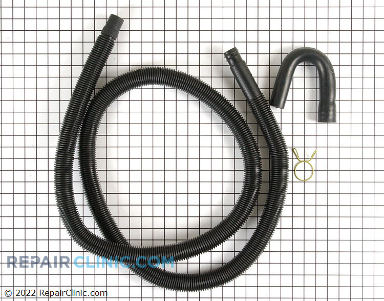 ‪ꪔ̤̮i‪ꪔ̤̮i　1223 8' Black washer drain hose with molded and straight plastic