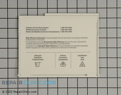 Detergent Dispenser Cover 00491642 Alternate Product View