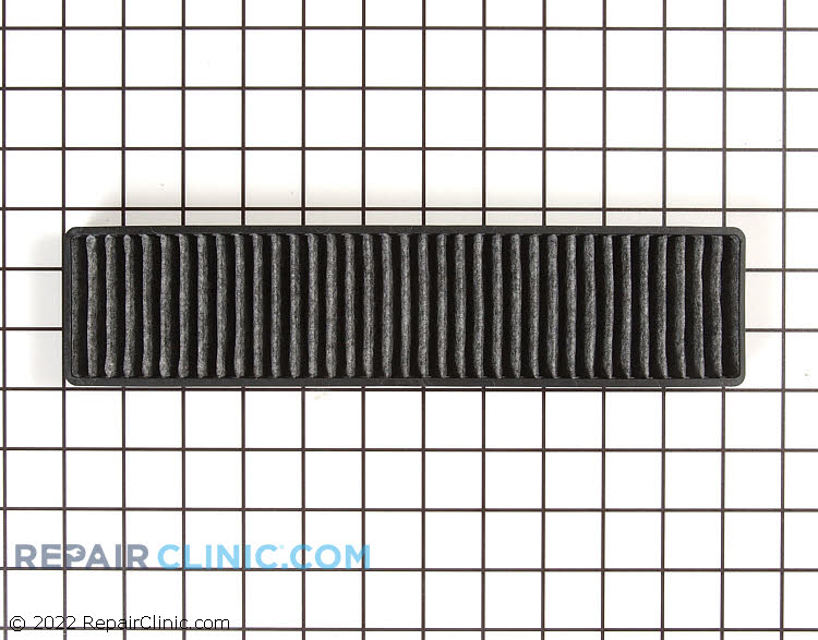 Charcoal air filter. 2-1/2 inches by 11-1/4 inches. Replace yearly.