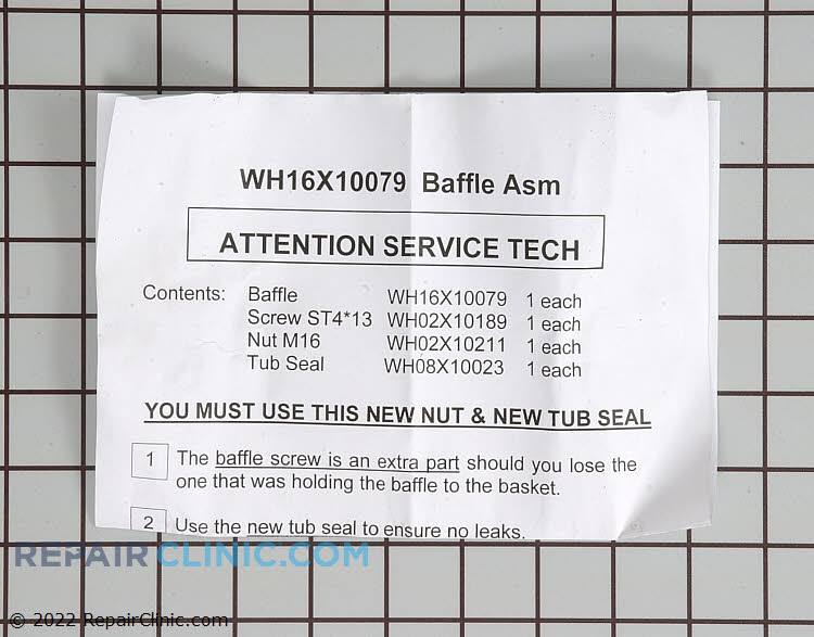 Washing Machine Drum Baffle WH16X10079 Fast Shipping Repair Clinic