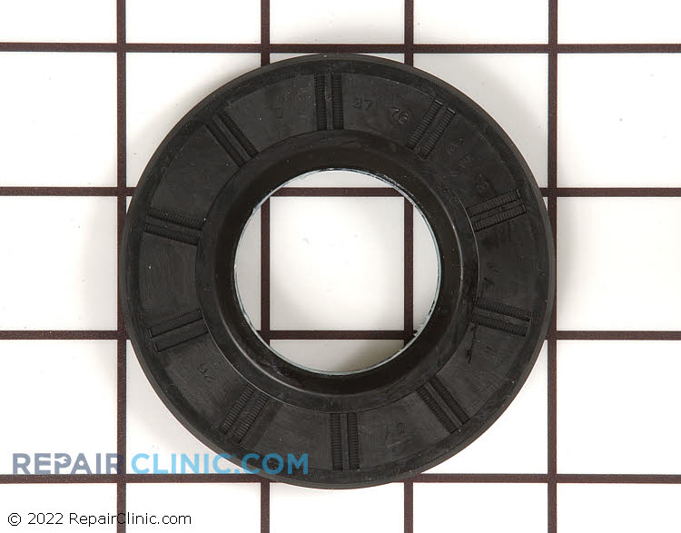 Washing machine tub seal. If the washing machine is leaking water from above the transmission, this seal is likely damaged or worn out.