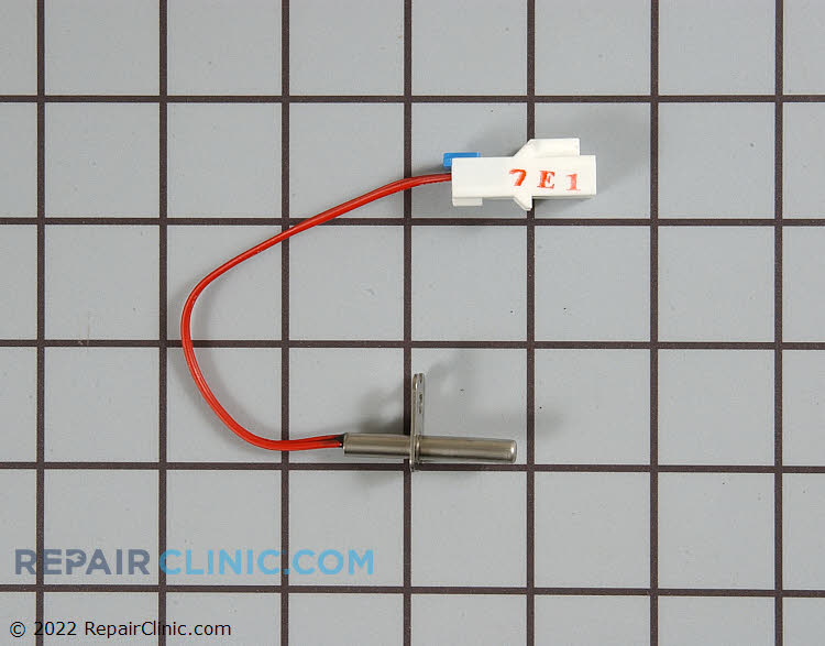 Dryer thermistor assembly with wire harness. If the thermistor is defective, it can prolong or shorten the drying time or cause a fault code. A defective thermistor is not responsible for a dryer not heating.