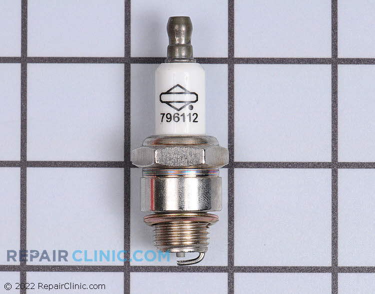 Briggs & Stratton Spark Plug (RJ19LM). If the engine does not start or runs poorly then the spark plug may be defective and will need replacement.