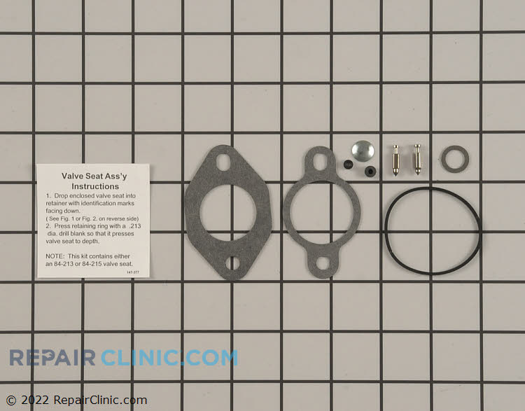Carburetor repair kit. If the carburetor is clogged, the engine won't get enough fuel. As a result, the engine may not start or may run poorly.